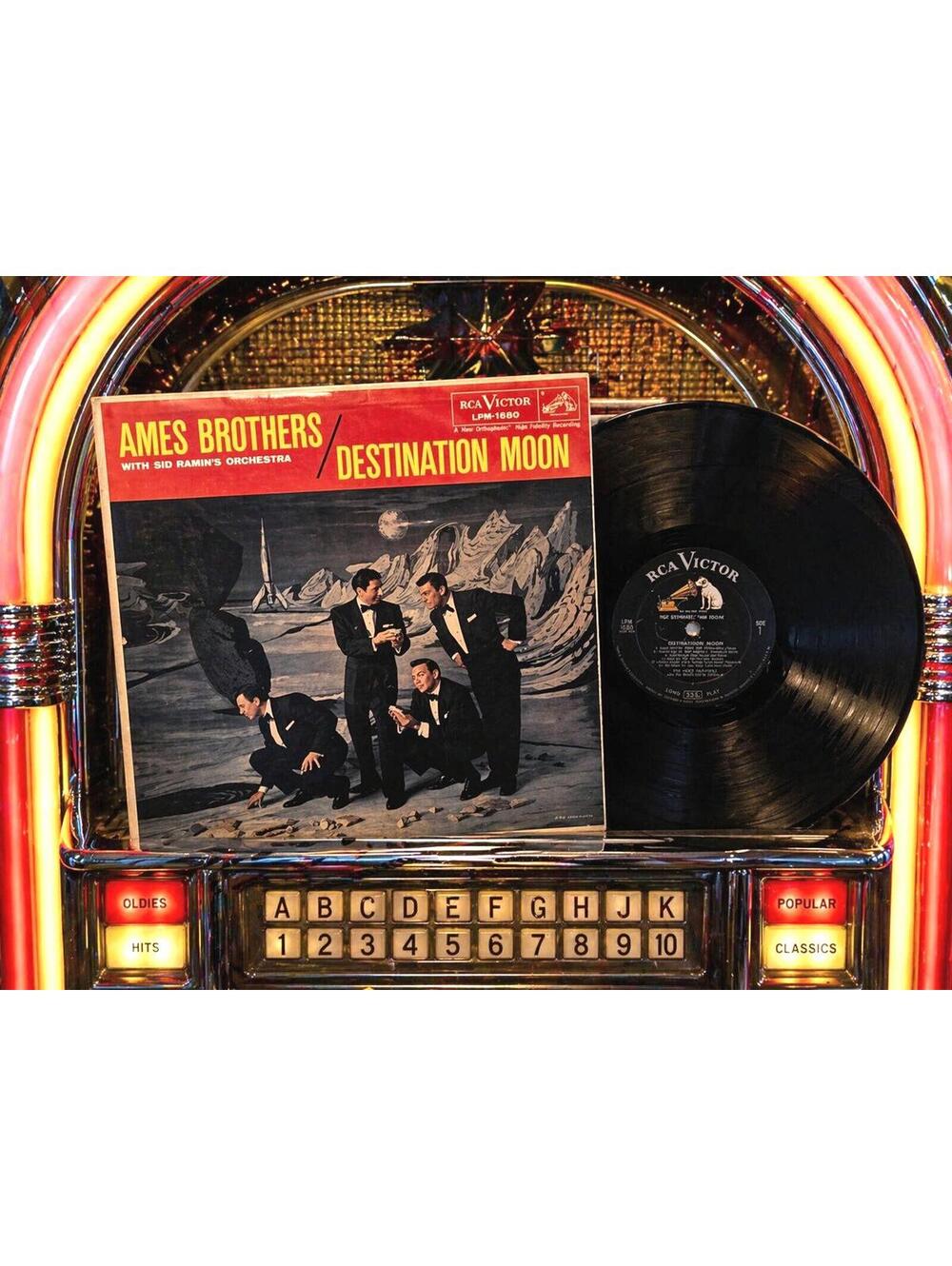 Ames Brothers Destination Moon Vinyl Record LP Vintage Album